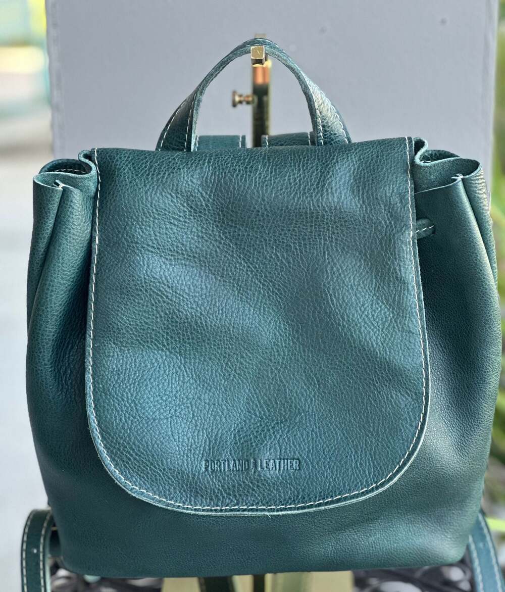 Portland Leather Lagoon Teal Bucket Backpack